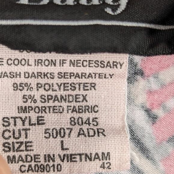 Southern Lady L Open Front Cardigan Pink Black Geometric Print Lightweight Top - Picture 3 of 4